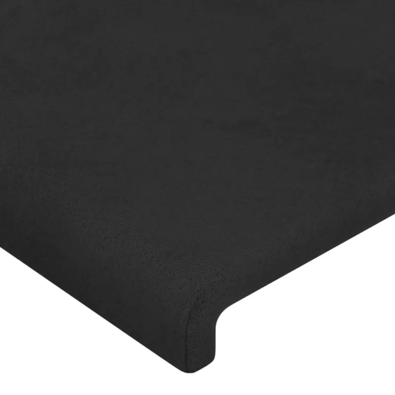 Galvūgalis su LED, juodos spalvos, 180x5x78/88cm, aksomas