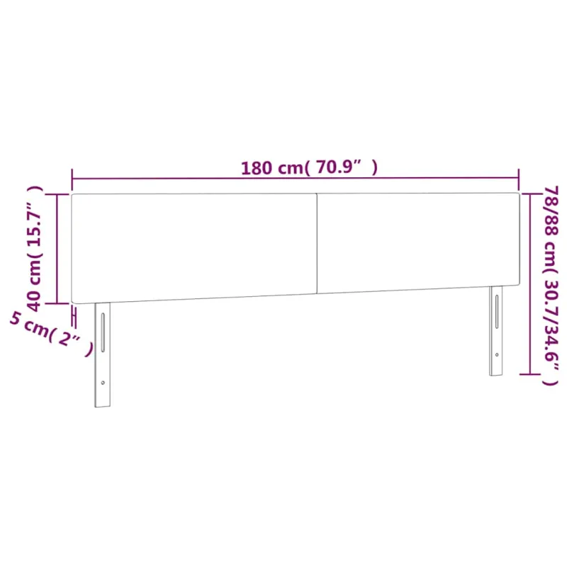 Galvūgalis su LED, tamsiai žalias, 180x5x78/88cm, aksomas