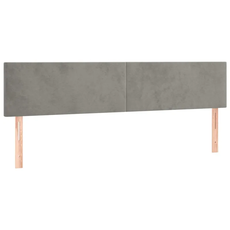 Galvūgalis su LED, šviesiai pilkas, 200x5x78/88cm, aksomas