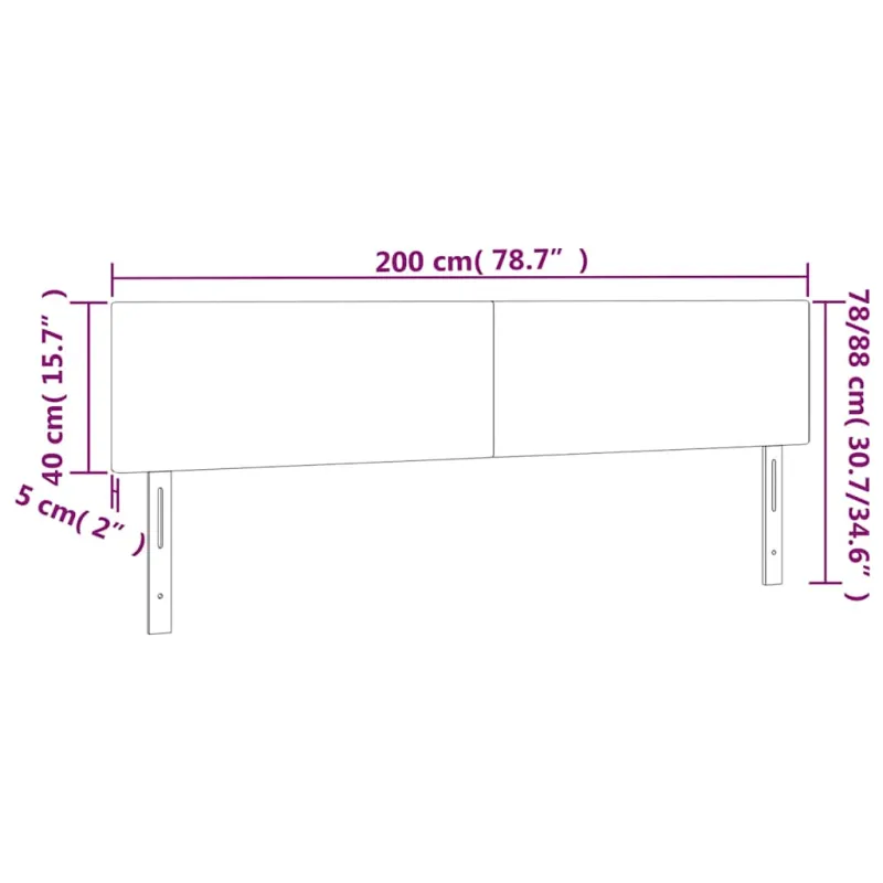Galvūgalis su LED, tamsiai mėlynas, 200x5x78/88cm, aksomas