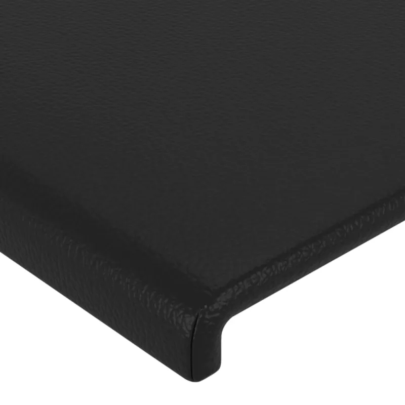 Galvūgalis su LED, juodos spalvos, 80x5x78/88cm, dirbtinė oda