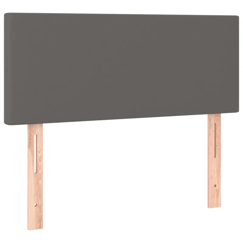Galvūgalis su LED, pilkos spalvos,100x5x78/88cm, dirbtinė oda