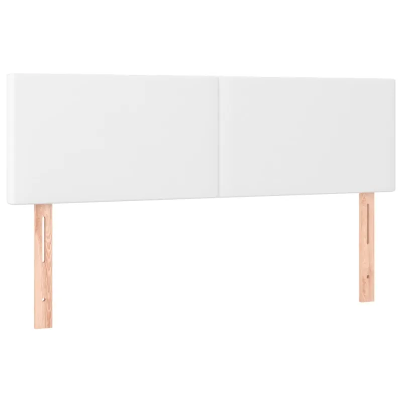 Galvūgalis su LED, baltos spalvos, 144x5x78/88cm, dirbtinė oda