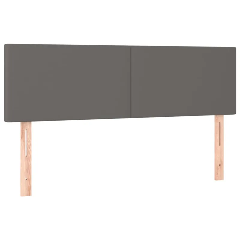 Galvūgalis su LED, pilkos spalvos, 144x5x78/88cm, dirbtinė oda