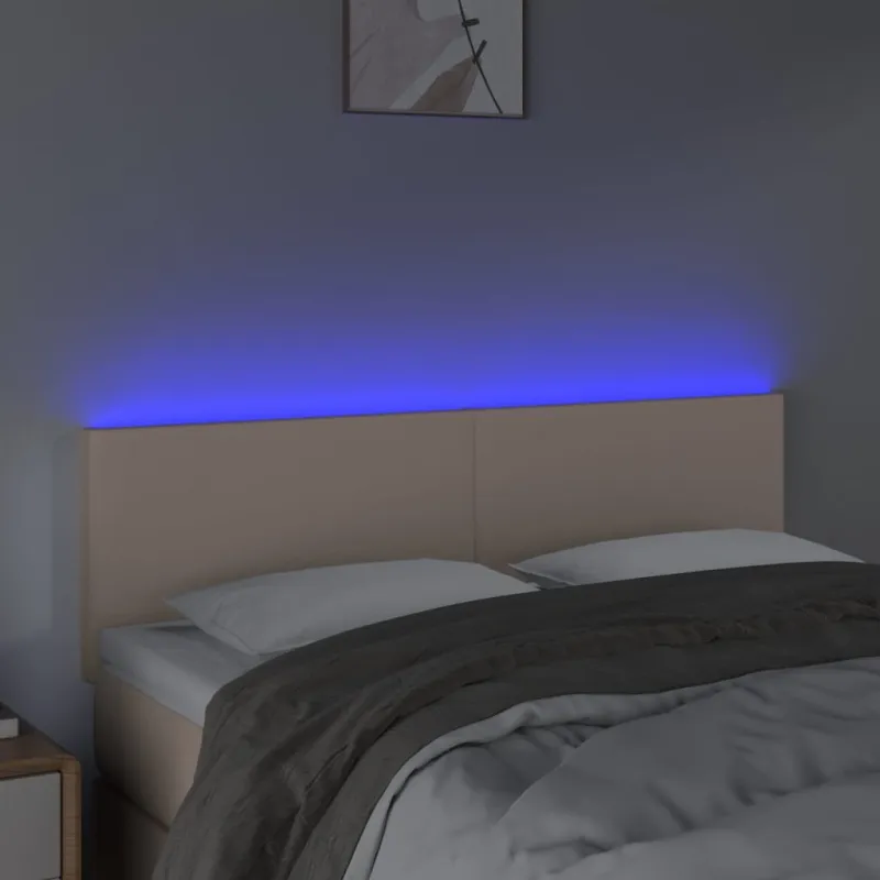 Galvūgalis su LED, kapučino spalvos, 144x5x78/88cm