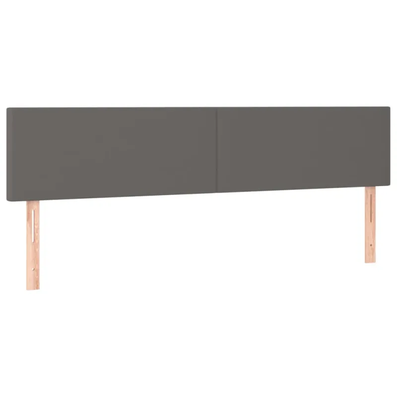 Galvūgalis su LED, pilkos spalvos, 160x5x78/88cm, dirbtinė oda
