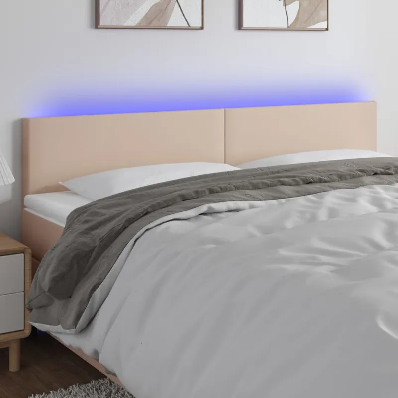 Galvūgalis su LED, kapučino spalvos, 180x5x78/88cm