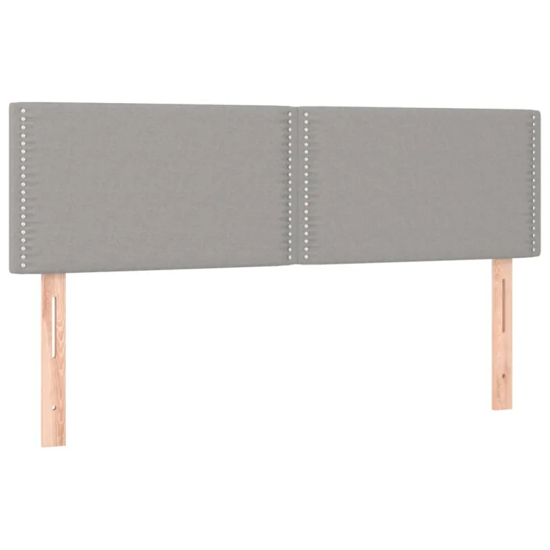Galvūgalis su LED, šviesiai pilkas, 144x5x78/88cm, audinys