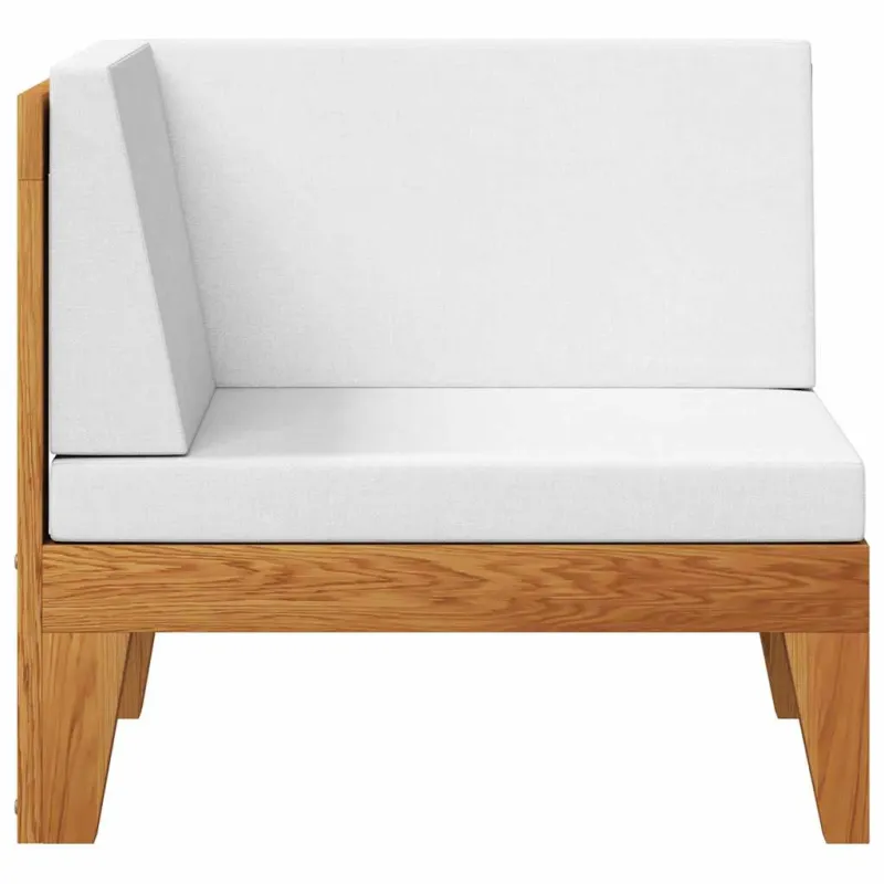 Modulinė kampinė sofa su kreminėmis pagalvėlėmis, akacija