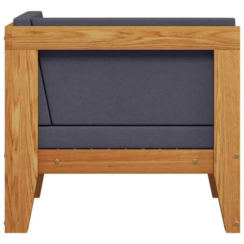 Modulinė kampinė sofa su tamsiai pilkomis pagalvėlėmis, akacija