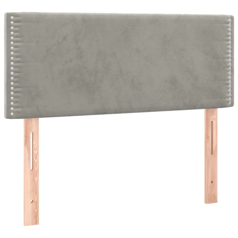 Galvūgalis su LED, šviesiai pilkas, 100x5x78/88cm, aksomas
