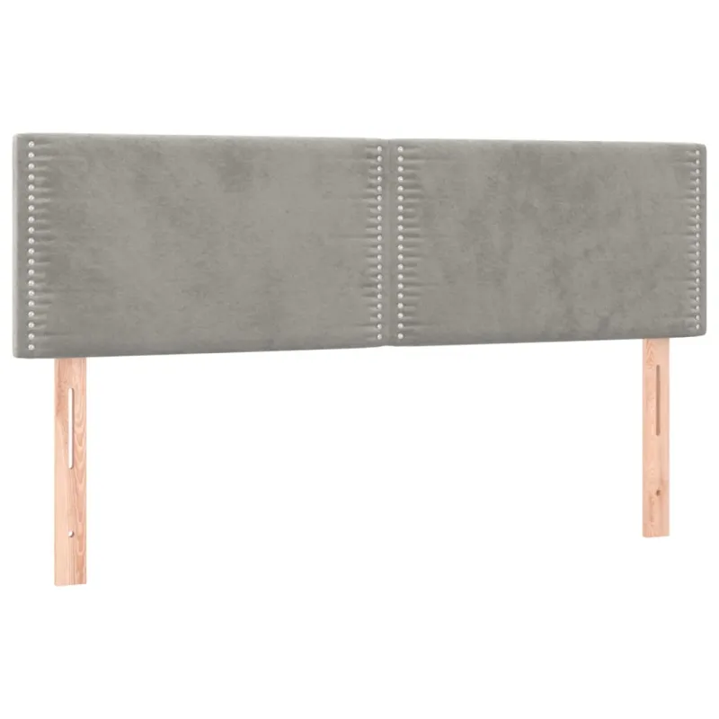 Galvūgalis su LED, šviesiai pilkas, 144x5x78/88cm, aksomas