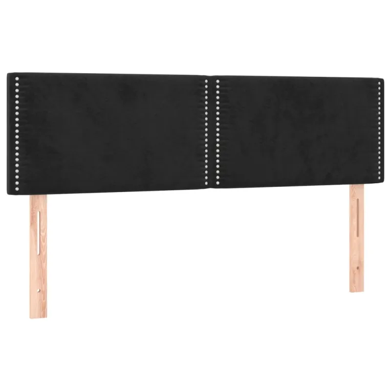 Galvūgalis su LED, juodos spalvos, 144x5x78/88cm, aksomas