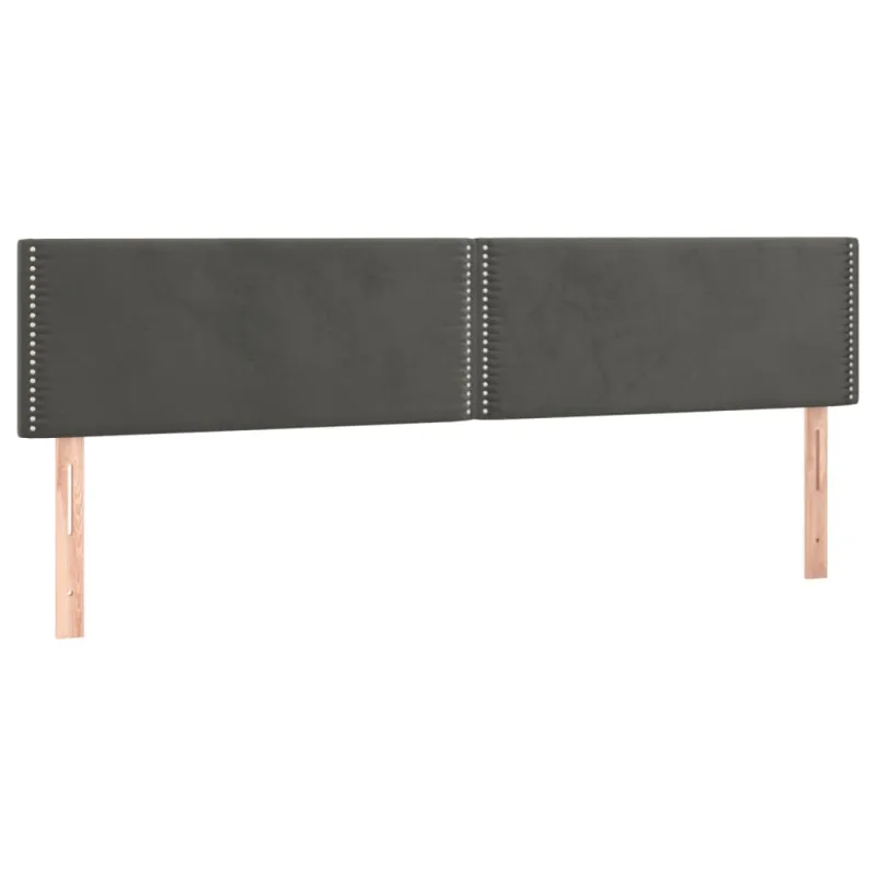 Galvūgalis su LED, tamsiai pilkas, 160x5x78/88cm, aksomas