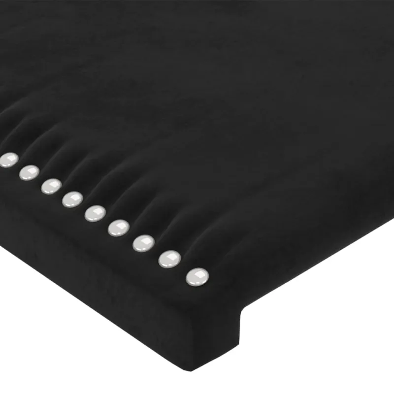 Galvūgalis su LED, juodos spalvos, 160x5x78/88cm, aksomas