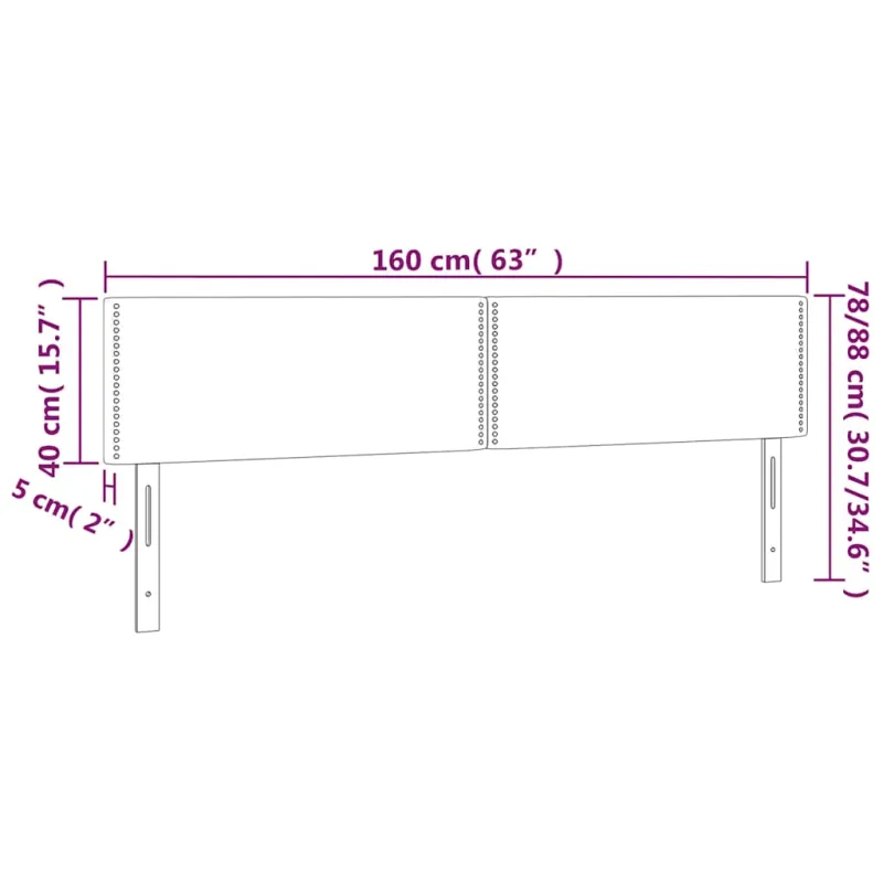 Galvūgalis su LED, tamsiai mėlynas, 160x5x78/88cm, aksomas