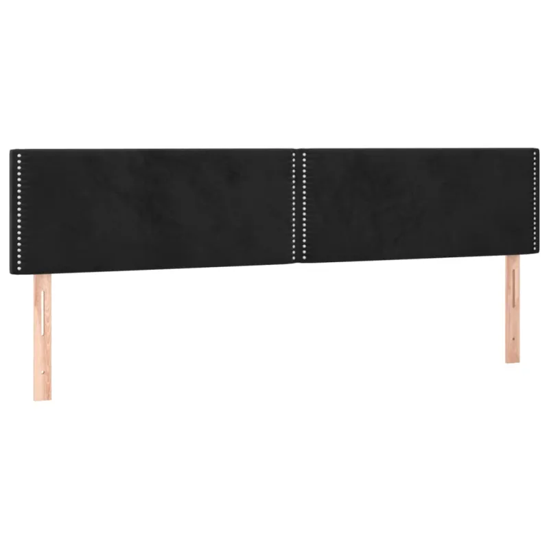 Galvūgalis su LED, juodos spalvos, 200x5x78/88cm, aksomas