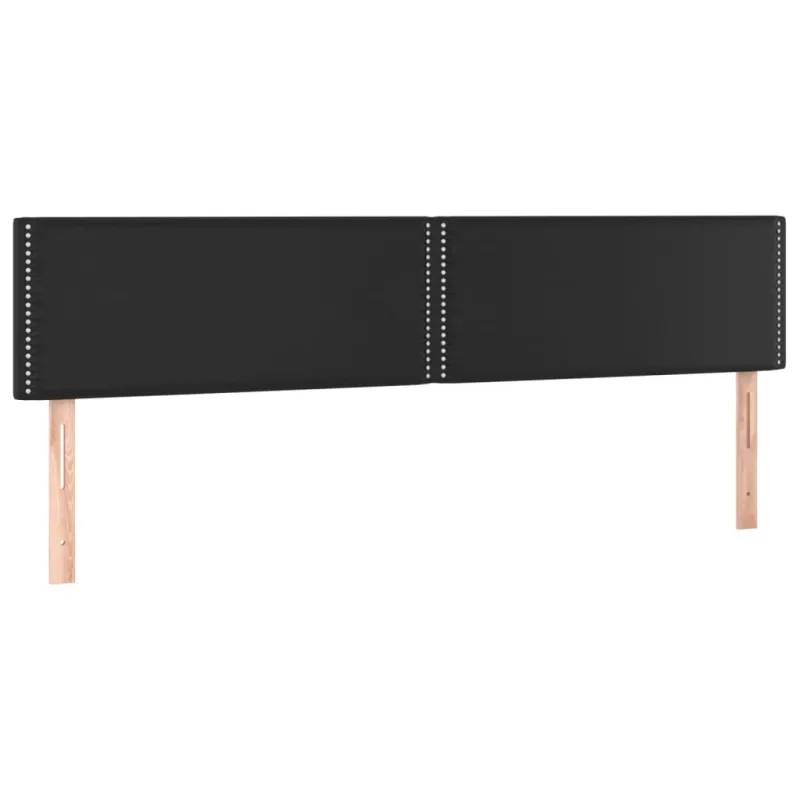 Galvūgalis su LED, juodos spalvos, 180x5x78/88cm, dirbtinė oda