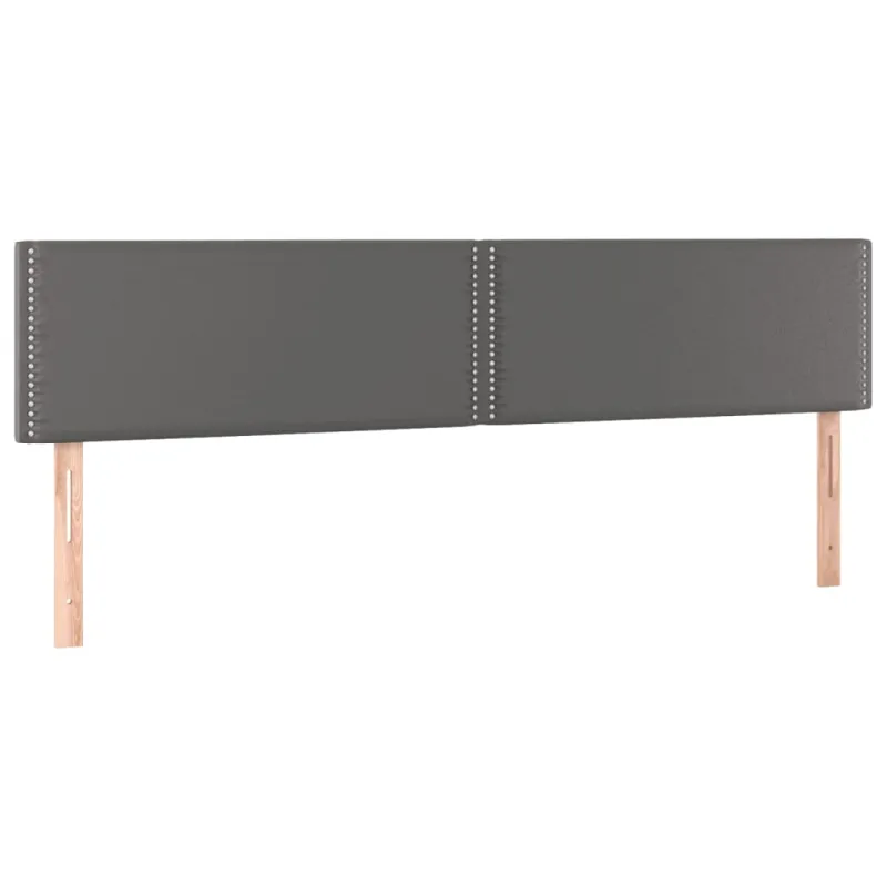 Galvūgalis su LED, pilkos spalvos, 200x5x78/88cm, dirbtinė oda