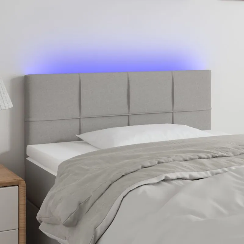 Galvūgalis su LED, šviesiai pilkas, 80x5x78/88cm, audinys