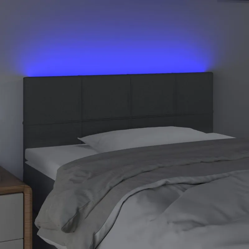 Galvūgalis su LED, tamsiai pilkas, 80x5x78/88cm, audinys