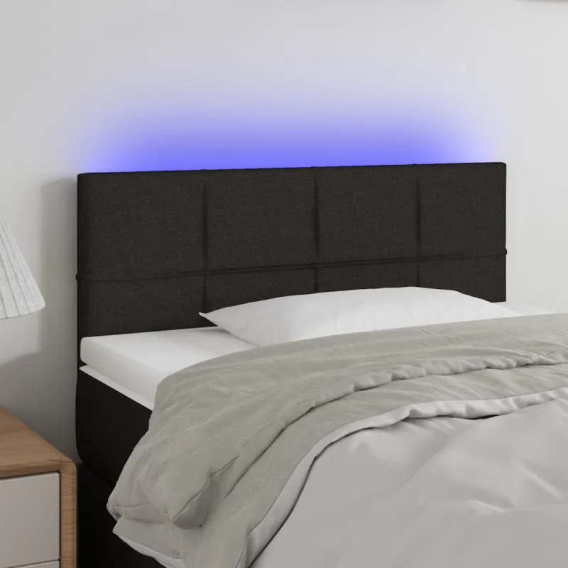 Galvūgalis su LED, juodos spalvos, 80x5x78/88cm, audinys
