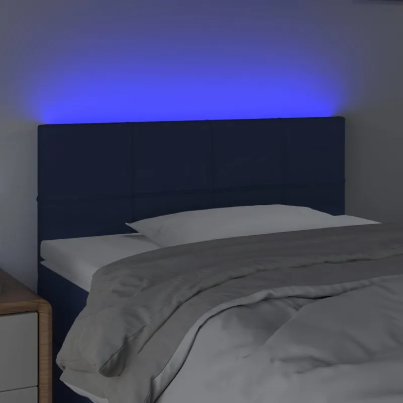 Galvūgalis su LED, mėlynos spalvos, 80x5x78/88cm, audinys