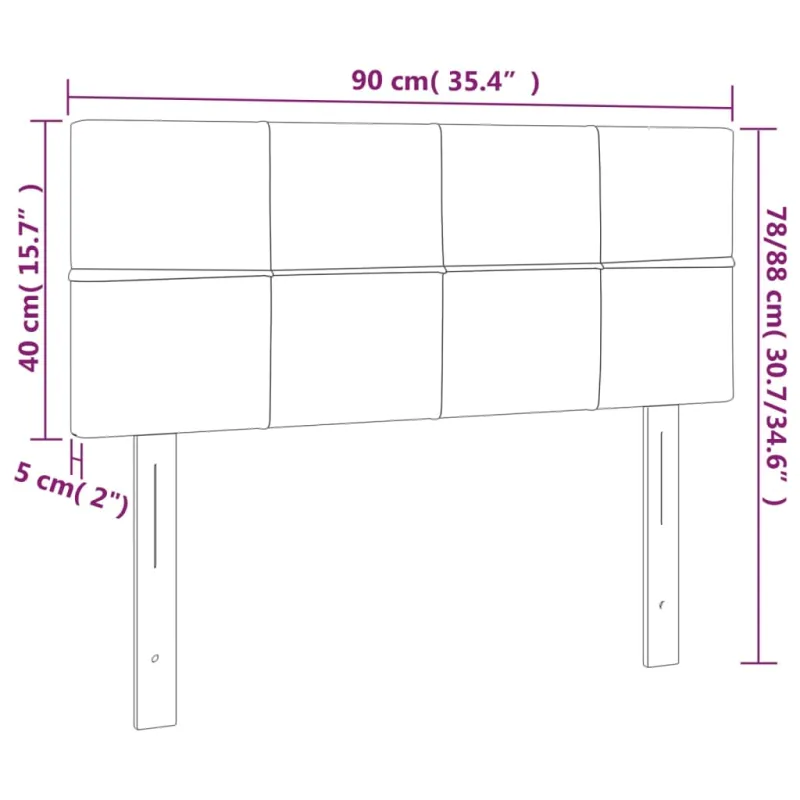 Galvūgalis su LED, juodos spalvos, 90x5x78/88cm, audinys