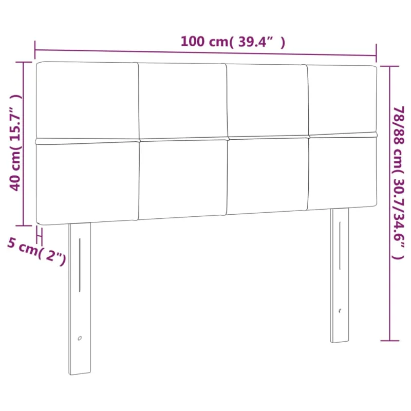 Galvūgalis su LED, juodos spalvos, 100x5x78/88cm, audinys