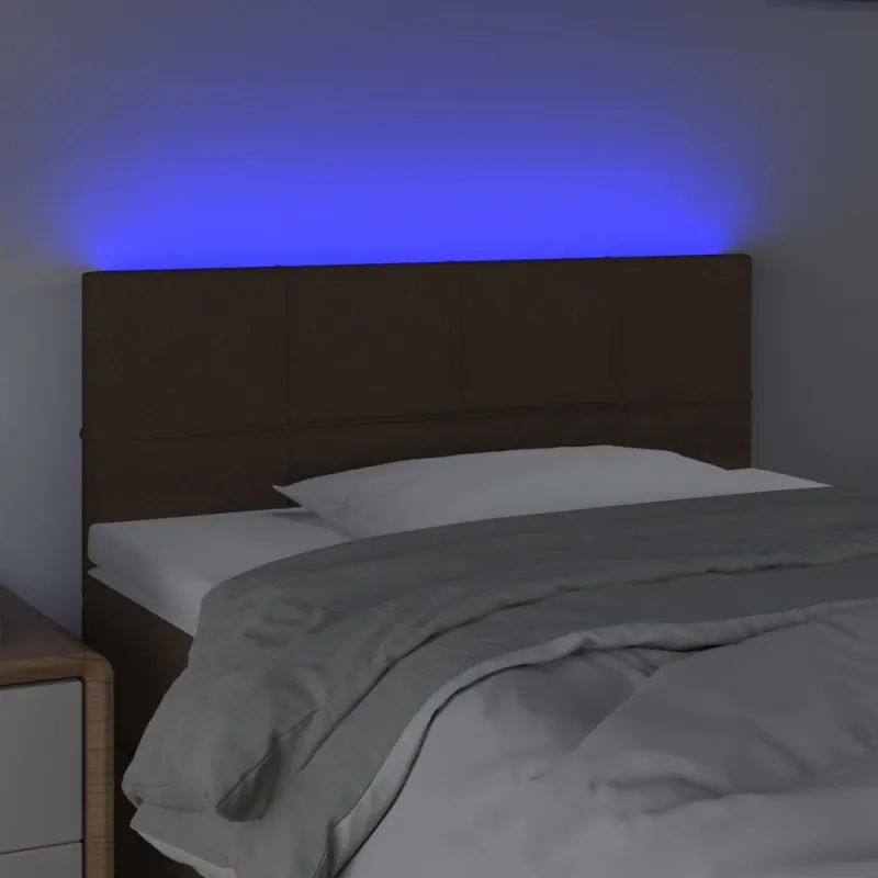 Galvūgalis su LED, tamsiai rudos spalvos, 100x5x78/88cm,audinys