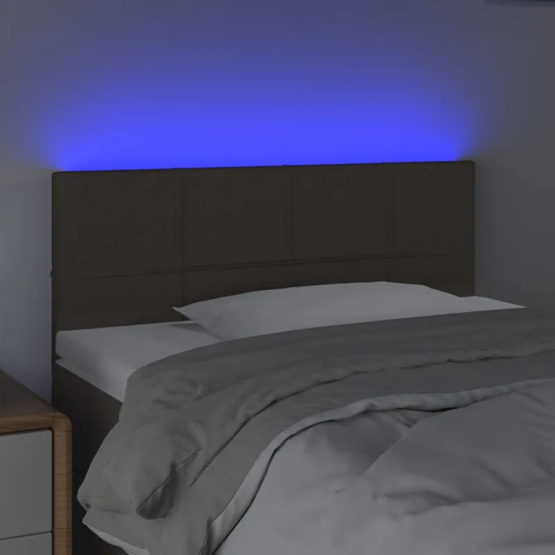Galvūgalis su LED, taupe spalvos, 100x5x78/88cm, audinys