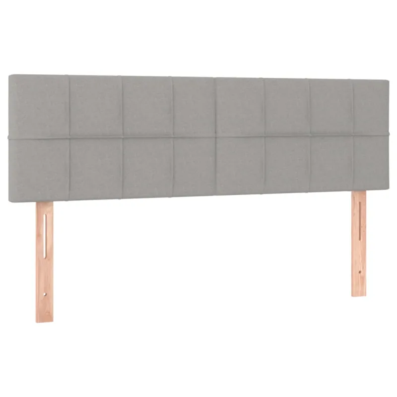 Galvūgalis su LED, šviesiai pilkas, 144x5x78/88cm, audinys