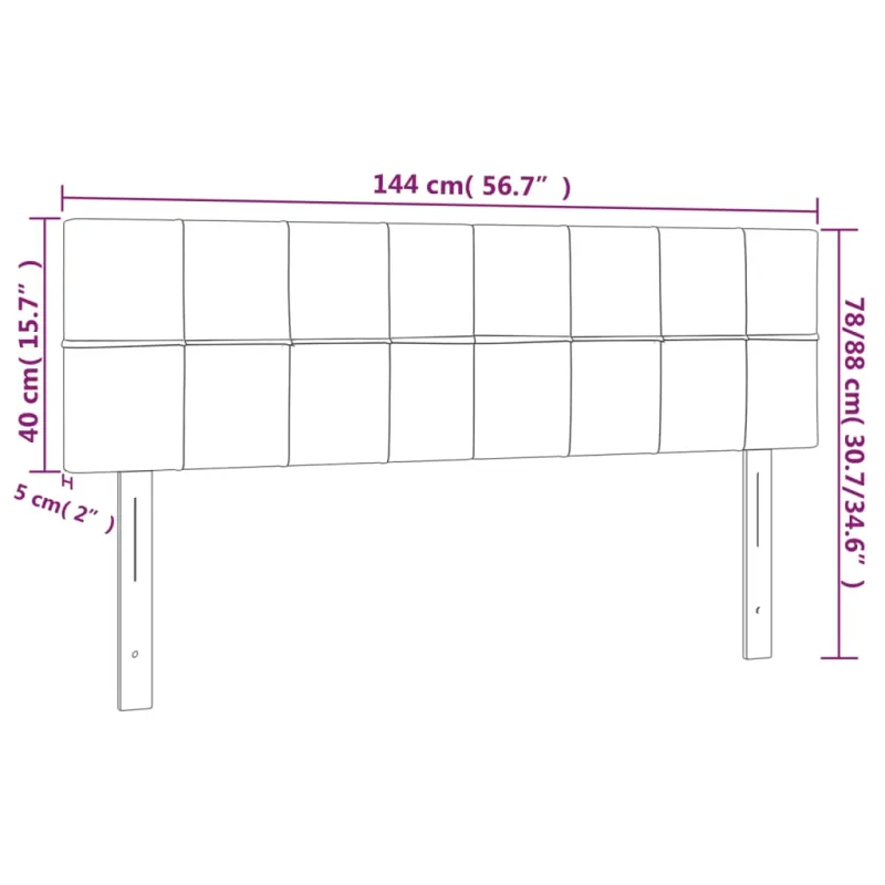 Galvūgalis su LED, taupe spalvos, 144x5x78/88cm, audinys