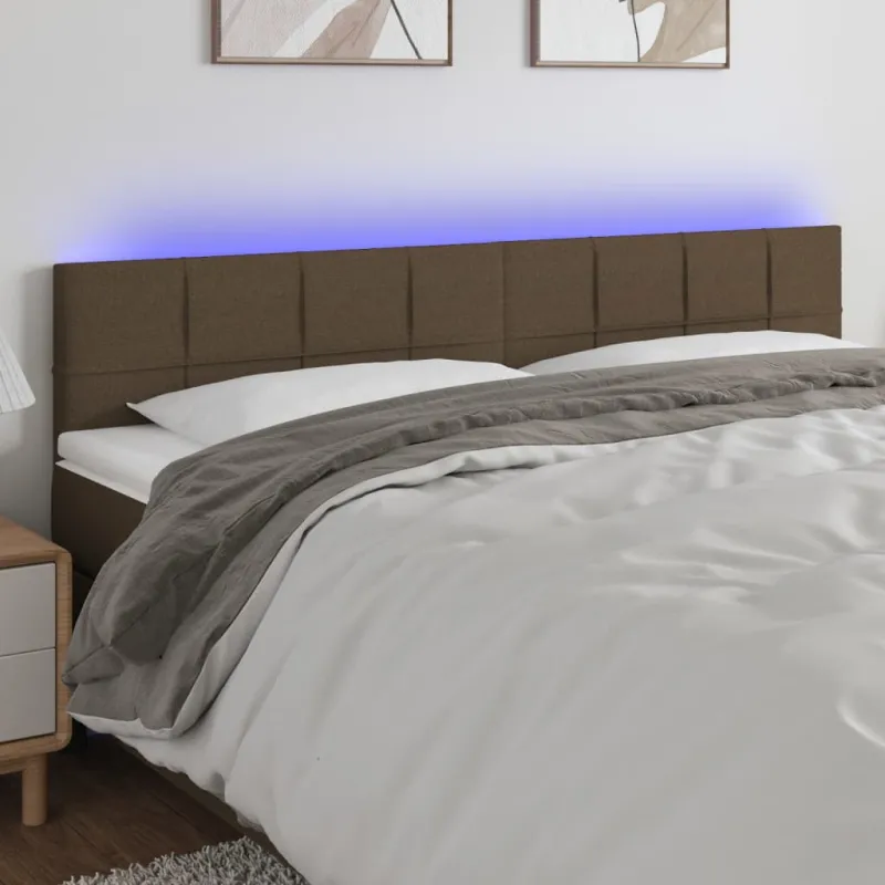 Galvūgalis su LED, taupe spalvos, 160x5x78/88cm, audinys