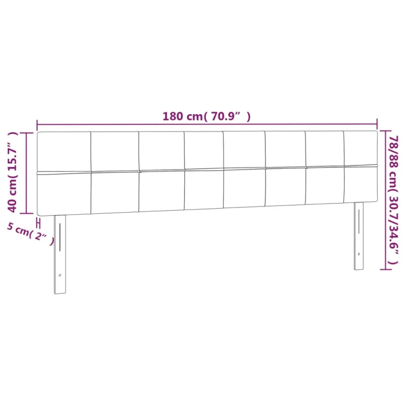 Galvūgalis su LED, mėlynos spalvos, 180x5x78/88cm, audinys