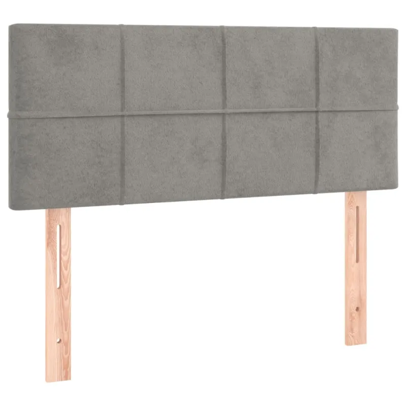 Galvūgalis su LED, šviesiai pilkas, 100x5x78/88cm, aksomas