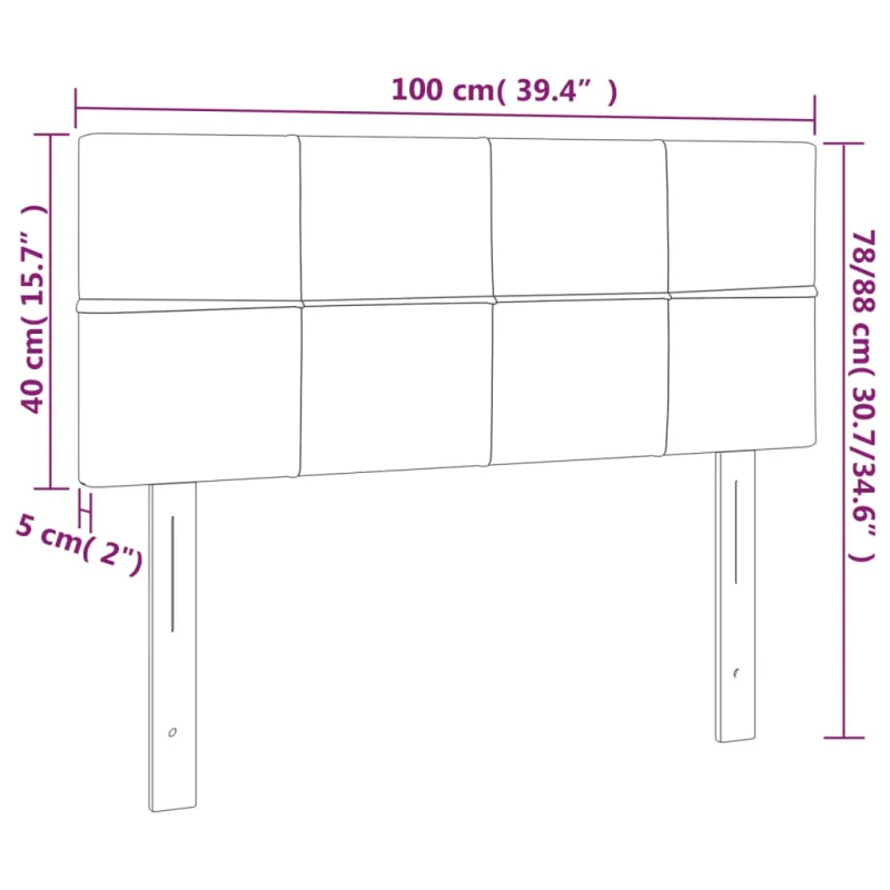 Galvūgalis su LED, tamsiai pilkas, 100x5x78/88cm, aksomas
