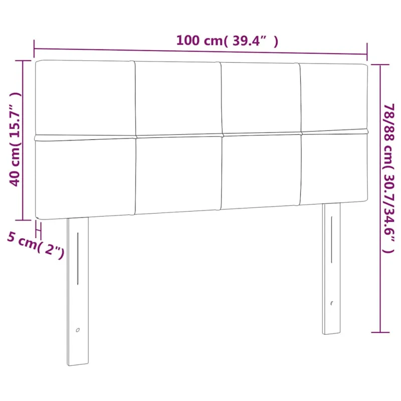 Galvūgalis su LED, tamsiai žalias, 100x5x78/88cm, aksomas