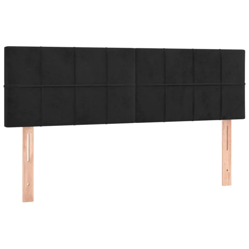 Galvūgalis su LED, juodos spalvos, 144x5x78/88cm, aksomas