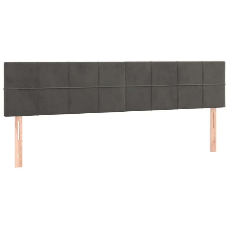 Galvūgalis su LED, tamsiai pilkas, 160x5x78/88cm, aksomas