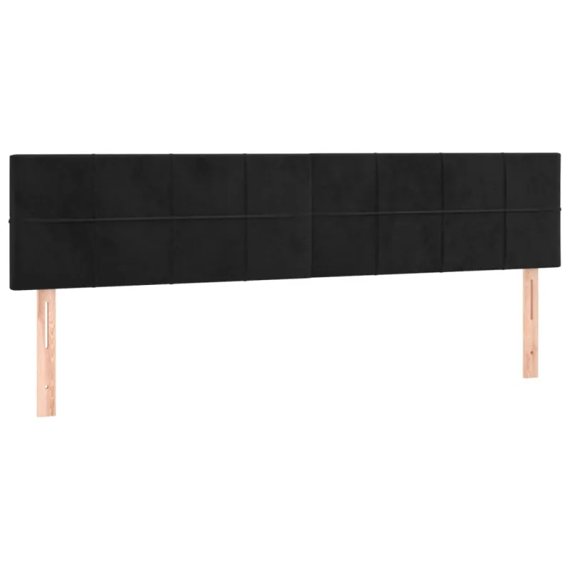 Galvūgalis su LED, juodos spalvos, 160x5x78/88cm, aksomas