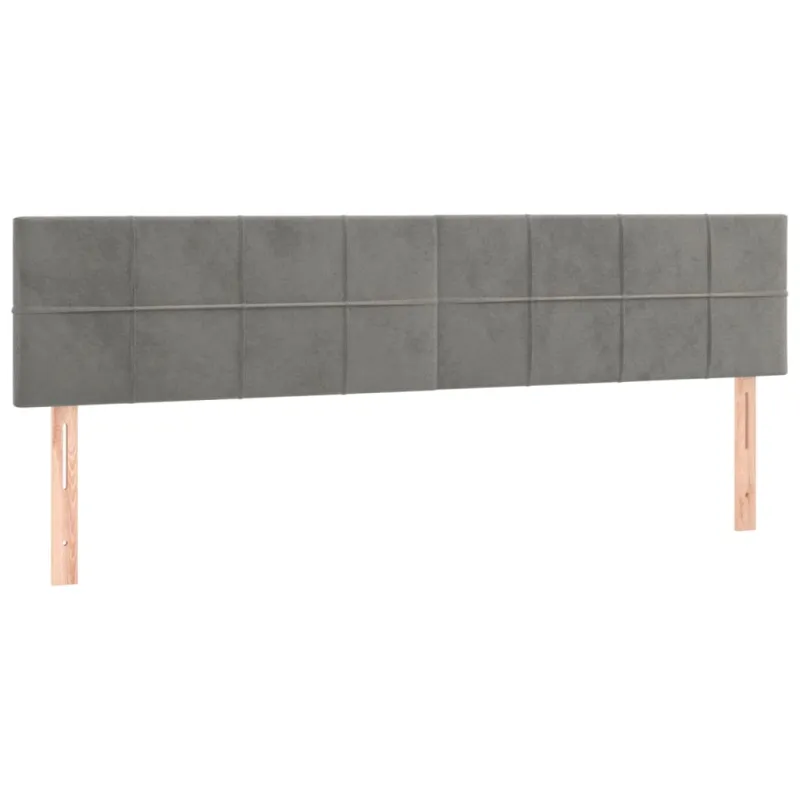 Galvūgalis su LED, šviesiai pilkas, 180x5x78/88cm, aksomas