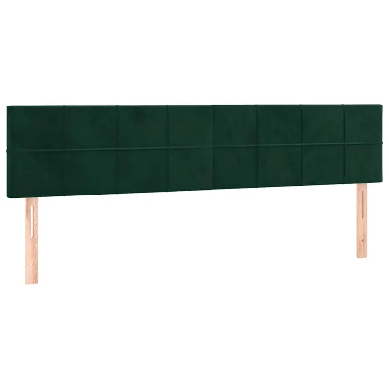 Galvūgalis su LED, tamsiai žalias, 180x5x78/88cm, aksomas