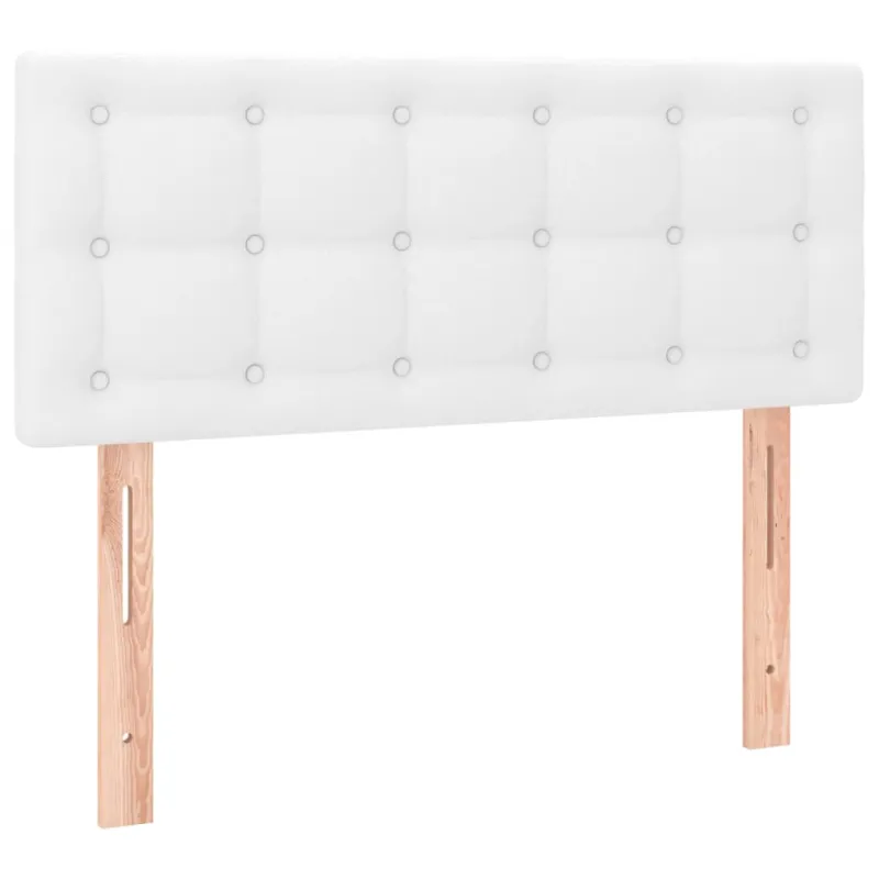 Galvūgalis su LED, baltos spalvos, 80x5x78/88cm, dirbtinė oda