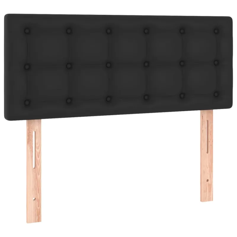 Galvūgalis su LED, juodos spalvos, 90x5x78/88cm, dirbtinė oda
