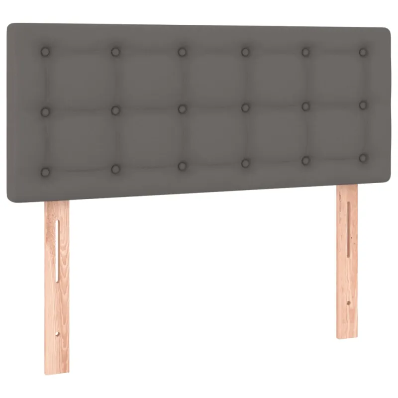 Galvūgalis su LED, pilkos spalvos,100x5x78/88cm, dirbtinė oda