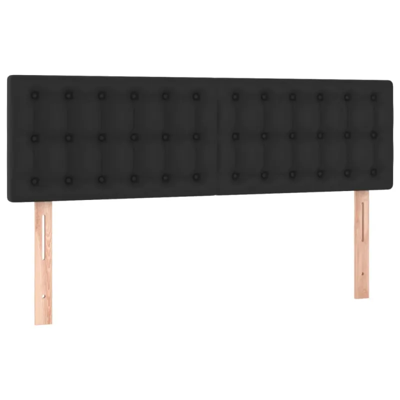 Galvūgalis su LED, juodos spalvos, 144x5x78/88cm, dirbtinė oda