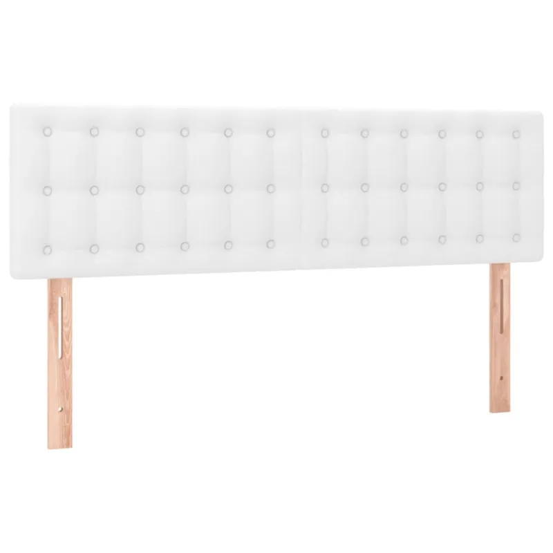 Galvūgalis su LED, baltos spalvos, 144x5x78/88cm, dirbtinė oda