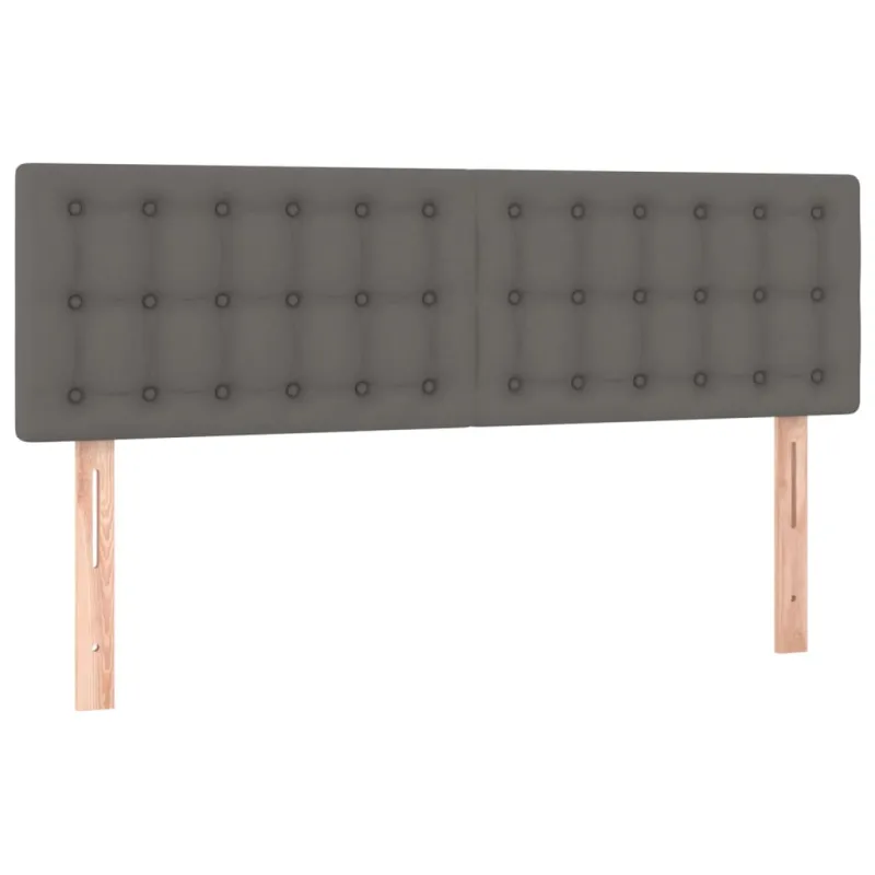 Galvūgalis su LED, pilkos spalvos, 144x5x78/88cm, dirbtinė oda
