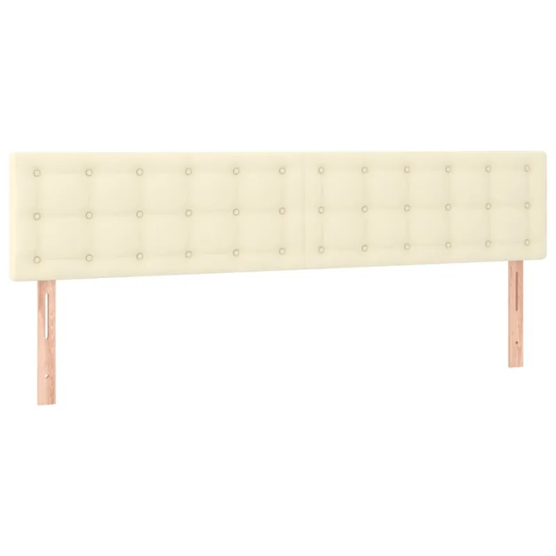 Galvūgalis su LED, kreminės spalvos,160x5x78/88cm, dirbtinė oda